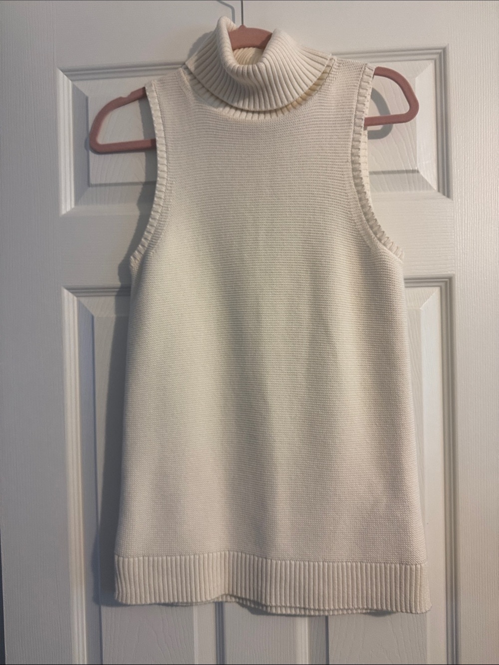 JCREW Sleeveless Turtleneck Knit Sweater Vest - Cream